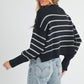 AEMI & Co. Striped Knit Marcella Sweater with Dropped Shoulders