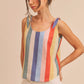 AEMI & Co. Colorful Striped Gracie Tank with Tie Straps