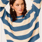 Striped Round Neck Loose Fit Sweater