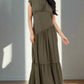 BY CLAUDE Olive Boat Collard Maxi Dress