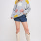 JADE by JANE Women's Oversized Knit with Flower Drawn