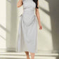 BY CLAUDE Heather Grey Sleeveless Side Cutout Maxi Dress