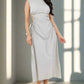 BY CLAUDE Heather Grey Sleeveless Side Cutout Maxi Dress
