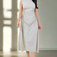 BY CLAUDE Heather Grey Sleeveless Side Cutout Maxi Dress