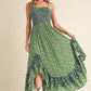 AEMI & Co. Floral Backless Boho Deeane Dress with Flare Skirt