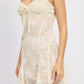 EMORY PARK Junior Sexy Spaghetti Strap Mini Laced Dress