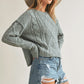 AEMI & Co. Knitted Exposed Seem Sweater- Adela Sweater