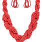 LA JEWELRY Twisted Seed Beads Statement Necklace Set