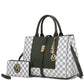 MFK COLLECTION Yuliana Circular Print Satchel Bag with Wallet