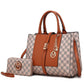 MFK COLLECTION Yuliana Circular Print Satchel Bag with Wallet