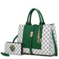 MFK COLLECTION Yuliana Circular Print Satchel Bag with Wallet
