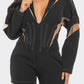Chic Mesh-Panelled Black Romper