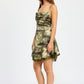 COWL NECK MINI DRESS WITH BACK TIE
