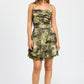 COWL NECK MINI DRESS WITH BACK TIE