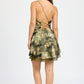COWL NECK MINI DRESS WITH BACK TIE