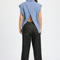 EMORY PARK Split Back Turtleneck Sleeveless Sweater Top