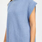 EMORY PARK Split Back Turtleneck Sleeveless Sweater Top