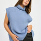 EMORY PARK Split Back Turtleneck Sleeveless Sweater Top