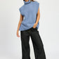 EMORY PARK Split Back Turtleneck Sleeveless Sweater Top