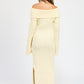 OFF SHOULDER MAXI CABLE DRESS