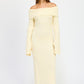 OFF SHOULDER MAXI CABLE DRESS