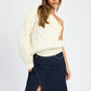 EMORY PARK Oversized One Shoulder Knit Sweater