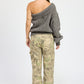 EMORY PARK Oversized One Shoulder Knit Sweater
