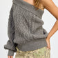 EMORY PARK Oversized One Shoulder Knit Sweater