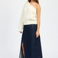 EMORY PARK Oversized One Shoulder Knit Sweater