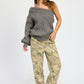 EMORY PARK Oversized One Shoulder Knit Sweater