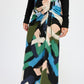 EMORY PARK Flirty Printed Side Ruched Midi Skirt
