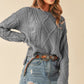 AEMI & Co. Knitted Exposed Seem Sweater- Adela Sweater
