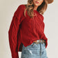 AEMI & Co. Knitted Exposed Seem Sweater- Adela Sweater