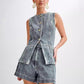 WOMEN FASHION DENIM TWO PIECE SET