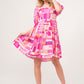 AND THE WHY Color Block Puff Sleeve Dress