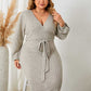Plus Size Tie Waist Wrap Dress