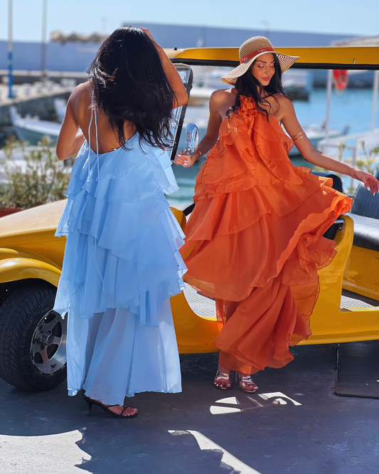 ELITE Women's Maxi Ruffles Haltered Tiered Dress