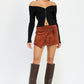 WRAPPED BUCKLE BELT MINI SKIRT