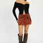 WRAPPED BUCKLE BELT MINI SKIRT
