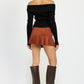 WRAPPED BUCKLE BELT MINI SKIRT