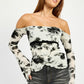 OFF SHOULDER TOP WTIH LETTUCE HEM