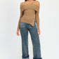 ASYMMETRICAL OFF SHOULDER TOP