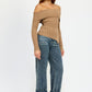 ASYMMETRICAL OFF SHOULDER TOP