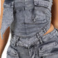 WOMEN FASHION DENIM TWO PIECE SET