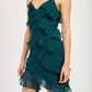 EMORY PARK Asymmetrical Party Mini Dress with Ruffles