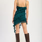 EMORY PARK Asymmetrical Party Mini Dress with Ruffles