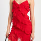EMORY PARK Asymmetrical Party Mini Dress with Ruffles