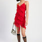 EMORY PARK Asymmetrical Party Mini Dress with Ruffles