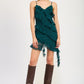 EMORY PARK Asymmetrical Party Mini Dress with Ruffles