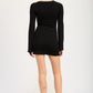 LETTUCE HEM MINI DRESS WITH FRONT TIE